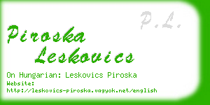 piroska leskovics business card